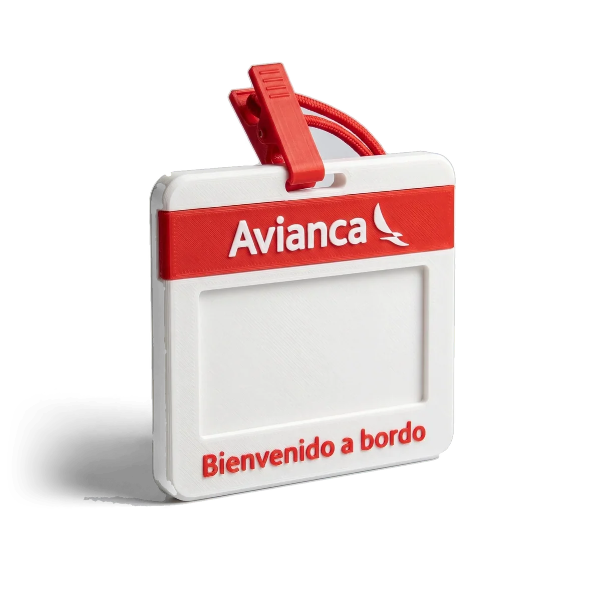 Portacredencial de bienvenida de Avianca, impreso en 3D