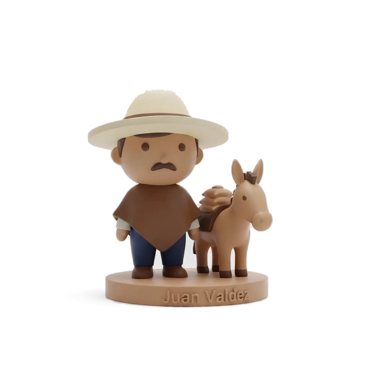 Figura de Juan Valdez con su mula, impresa en 3D